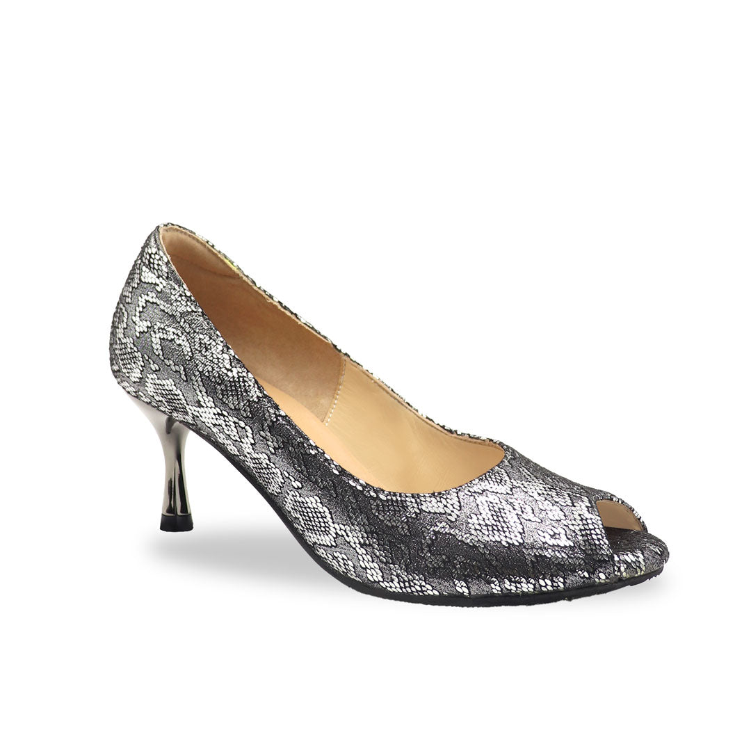 Serpent Fabric Open-Toe Pumps 2.5"inch [Dinner Series]