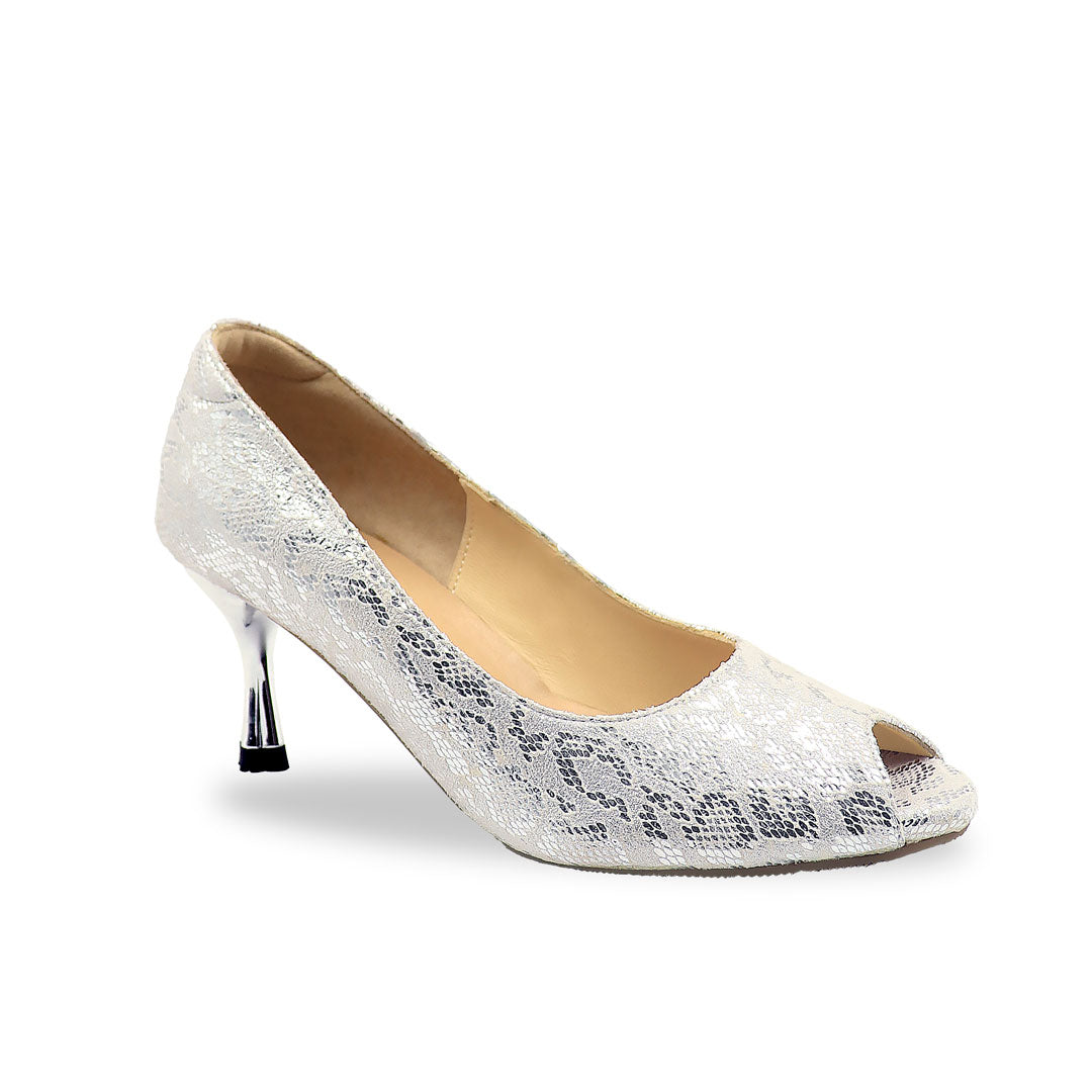 Serpent Fabric Open-Toe Pumps 2.5"inch [Dinner Series]