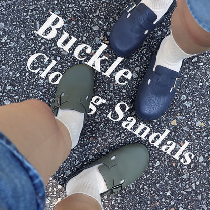 [Unisex] Closed Toe Buckle Clog Sandals