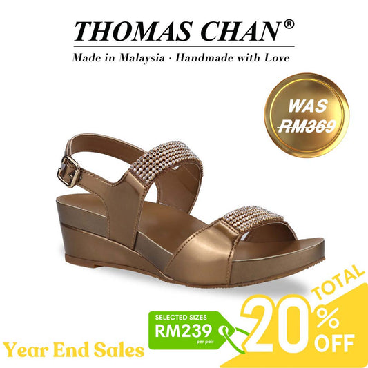 [20% off at cart] Diamond Strappy Slingback Low Wedges