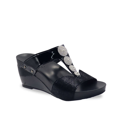 Diamond Mixed Leather High Wedges [ODD SIZES LEFT]