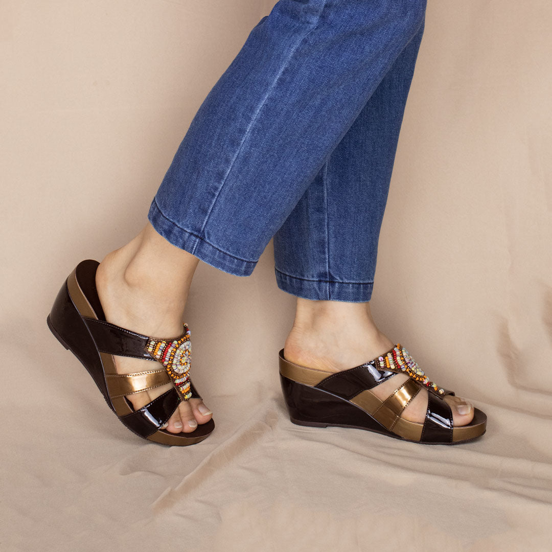 Triple Strap Bead Wedges [ODD SIZES LEFT]