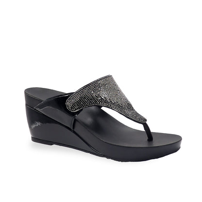 Diamond Embellished Flip-Flop High Wedges [ODD SIZES LEFT]