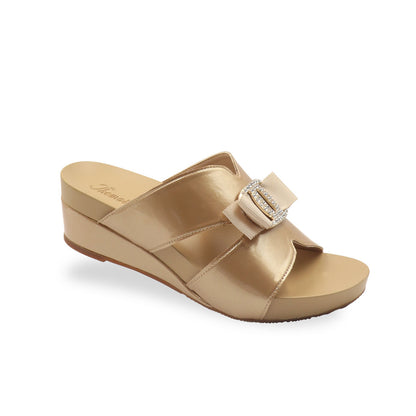 Charming Buckle Slide-On Wedges