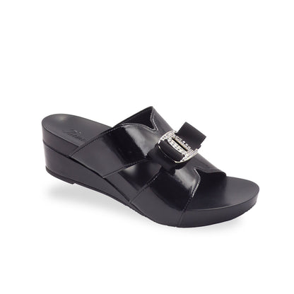 Charming Buckle Slide-On Wedges