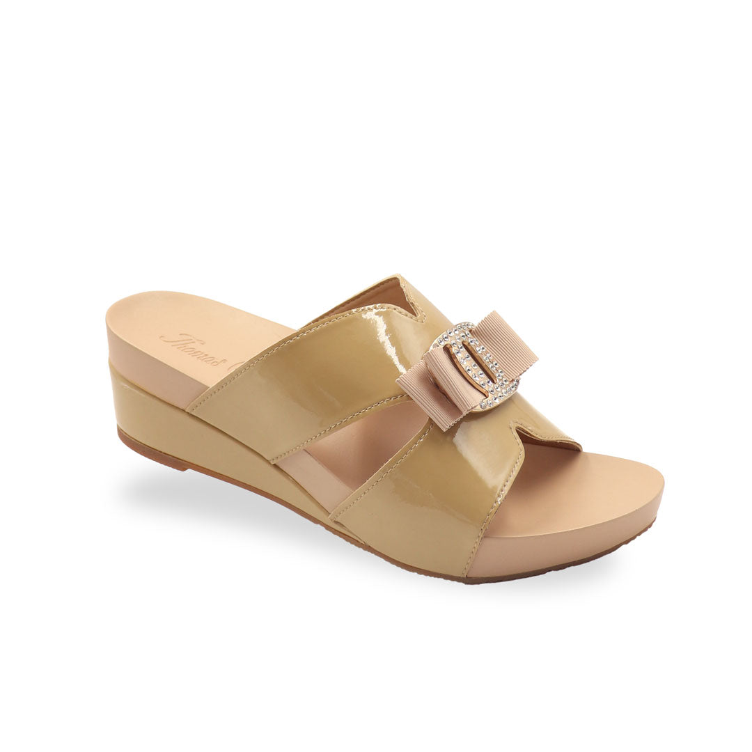 Charming Buckle Slide-On Wedges