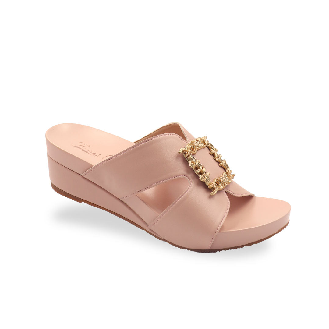 Charming Buckle Slide-On Wedges