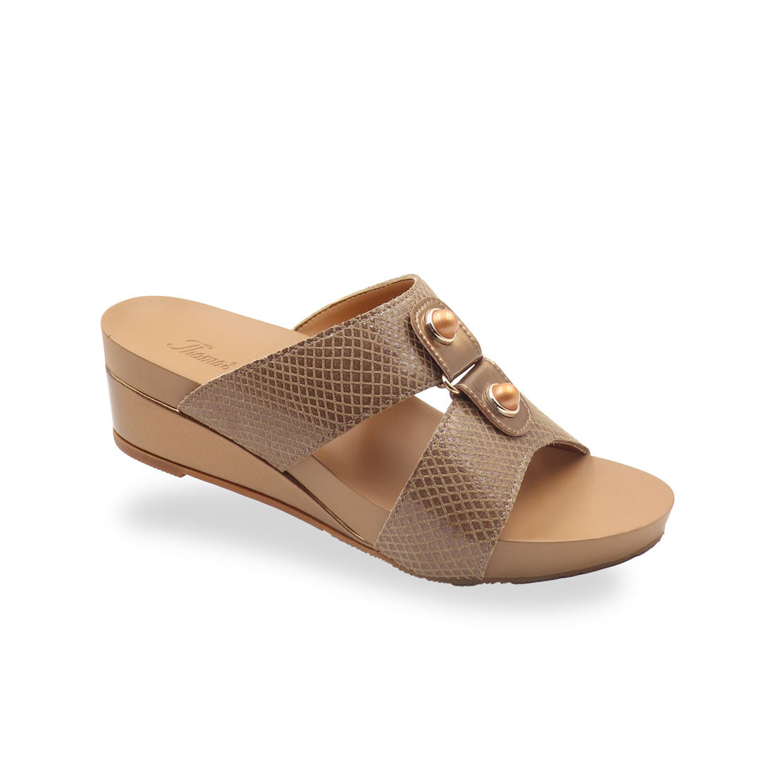 Savanna Leather Print Low Wedges