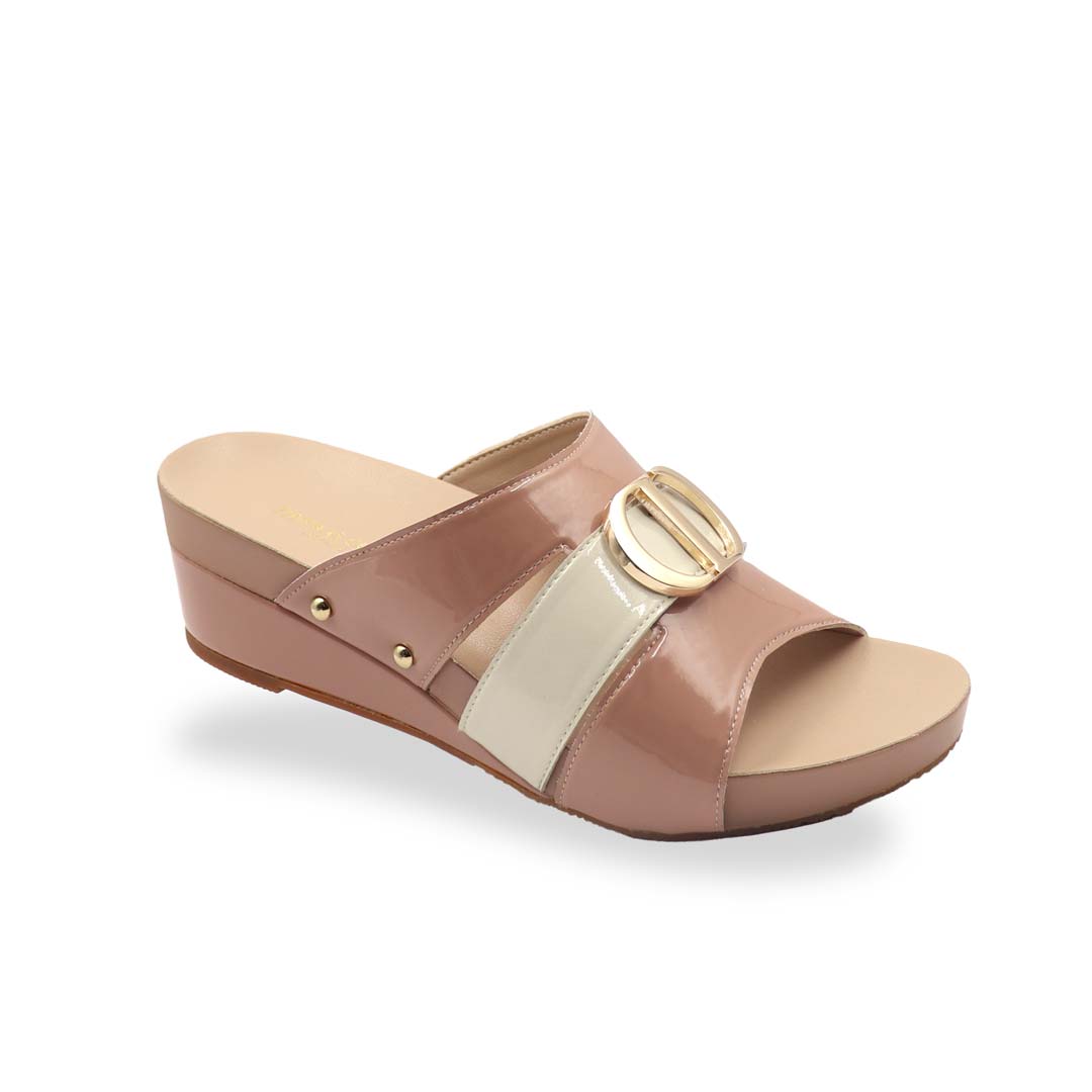 Two-Tone Buckle Low Wedges 2" inch [Arch-legance Series][ODD SIZES LEFT]