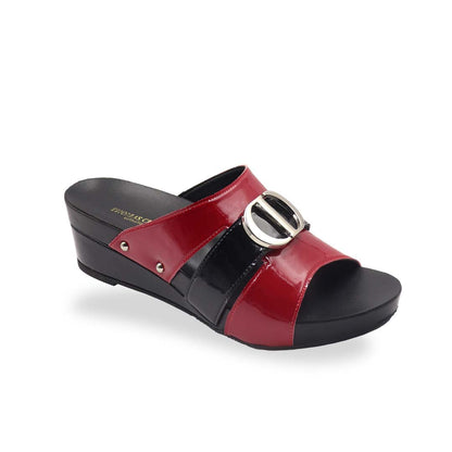 Two-Tone Buckle Low Wedges