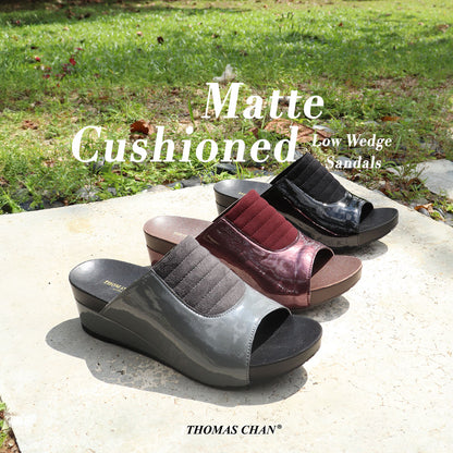 [NEW] Matte Cushioned Low Wedge Sandals