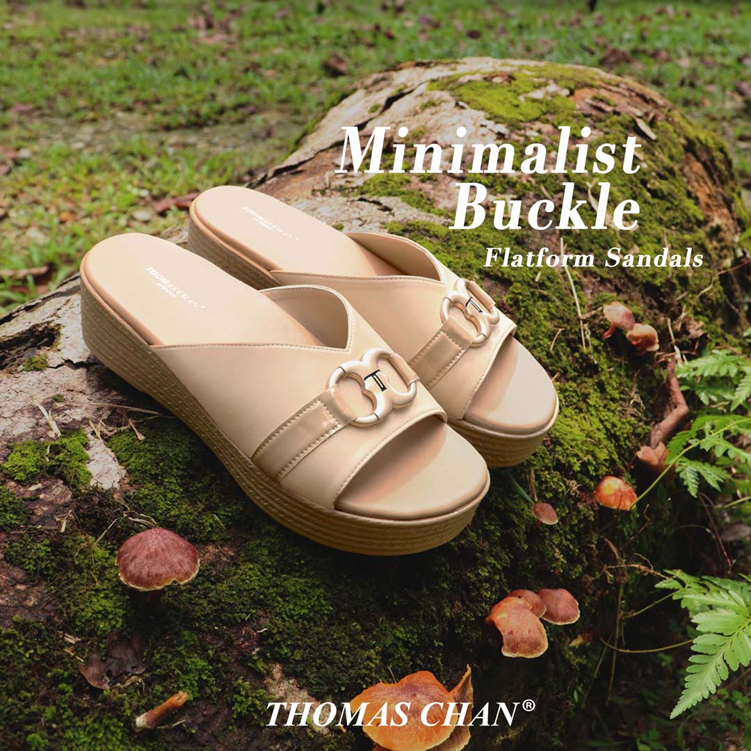 [Add to Cart RM129] Minimalist Buckle Flatform Sandals [Cushioned Footbed Series]