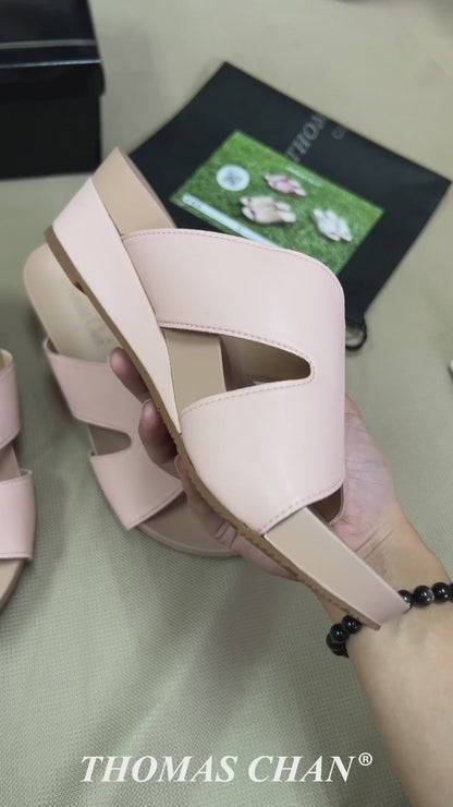 Pastel Matte Tone Cutout Low Wedges 2" inch [Arch-legance Series][ODD SIZES LEFT]